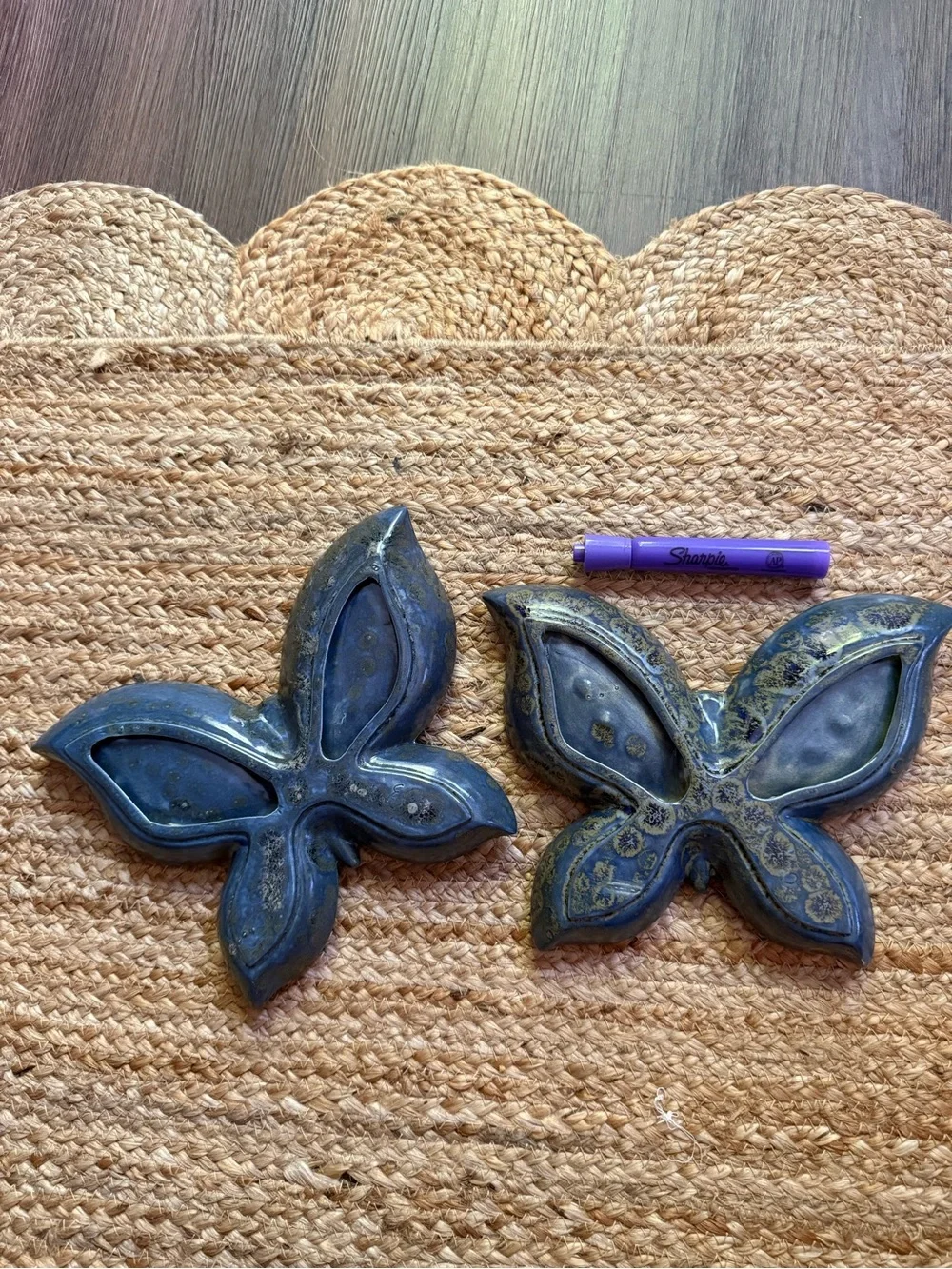 Blue Ceramic Butterfly Wall Decor Set
